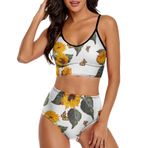 AILLOSA YH-361 Üstü Üçgen Geniş Omuz Askılı Alçak Bel İki Parça Kadın Bikini Seti