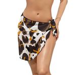 AILLOSA YH-368 Wrap Sarong Beyaz Siyah Kadın Plaj Elbise