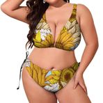 AILLOSA YH-374 Dolgulu İki Parça Büyük Beden Kadın Bikini Seti
