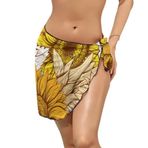 AILLOSA YH-374 Wrap Sarong Beyaz Siyah Kadın Plaj Elbise