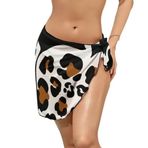 AILLOSA YH-378 Wrap Sarong Beyaz Siyah Kadın Plaj Elbise