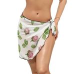 AILLOSA YH-379 Wrap Sarong Beyaz Siyah Kadın Plaj Elbise