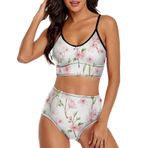 AILLOSA YH-388 Geniş Omuz Askılı Üçgen Bikini Üstü Alçak Bel İki Parça Kadın Bikini Seti