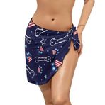 AILLOSA YH-397 Wrap Sarong Beyaz Siyah Kadın Plaj Elbise