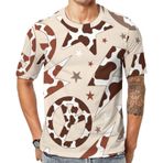 AILLOSA YH-402 Baskılı Desenli Kısa Kollu Unisex T-shirt