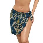 AILLOSA YH-41 Wrap Sarong Beyaz Siyah Kadın Plaj Elbise