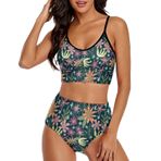 AILLOSA YH-413 Geniş Omuz Askılı Üçgen Bikini Üstü Alçak Bel İki Parça Kadın Bikini Seti