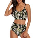 AILLOSA YH-415 Geniş Omuz Askılı Üçgen Bikini Üstü Alçak Bel İki Parça Kadın Bikini Seti