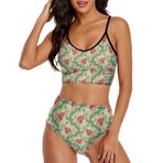 AILLOSA YH-422 Geniş Omuz Askılı Üçgen Bikini Üstü Alçak Bel İki Parça Kadın Bikini Seti