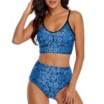 AILLOSA YH-442 Geniş Omuz Askılı Üçgen Bikini Üstü Alçak Bel İki Parça Kadın Bikini Seti