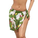 AILLOSA YH-445 Wrap Sarong Beyaz Siyah Kadın Plaj Elbise