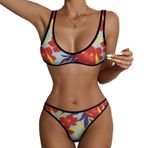 AILLOSA YH-447 Mayo Modası Desenli Kadın Bikini Seti