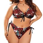 AILLOSA YH-45 Karın Kontrolü İki Parça Büyük Beden Kadın Bikini Seti