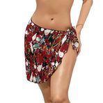 AILLOSA YH-45 Wrap Sarong Beyaz Siyah Kadın Plaj Elbise