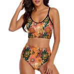 AILLOSA YH-453 Geniş Omuz Askılı Üçgen Bikini Üstü Alçak Bel İki Parça Kadın Bikini Seti