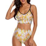 AILLOSA YH-465 Geniş Omuz Askılı Üçgen Bikini Üstü Alçak Bel İki Parça Kadın Bikini Seti