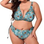 AILLOSA YH-469 Karın Kontrolü İki Parça Büyük Beden Kadın Bikini Seti