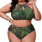 AILLOSA YH-47 Büyük Beden Geniş Askılı Orta Bel Büyük Beden Kadın Bikini Seti