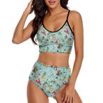 AILLOSA YH-471 Geniş Omuz Askılı Üçgen Bikini Üstü Alçak Bel İki Parça Kadın Bikini Seti
