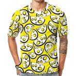 AILLOSA YH-472 Baskılı Desenli Kısa Kollu Unisex T-shirt