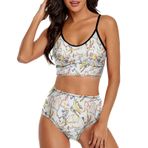 AILLOSA YH-475 Geniş Omuz Askılı Üçgen Bikini Üstü Alçak Bel İki Parça Kadın Bikini Seti