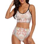 AILLOSA YH-485 Geniş Omuz Askılı Üçgen Bikini Üstü Alçak Bel İki Parça Kadın Bikini Seti
