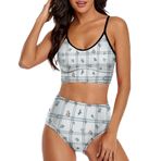 AILLOSA YH-501 Geniş Omuz Askılı Üçgen Bikini Üstü Alçak Bel İki Parça Kadın Bikini Seti