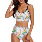 AILLOSA YH-502 Geniş Omuz Askılı Üçgen Bikini Üstü Alçak Bel İki Parça Kadın Bikini Seti