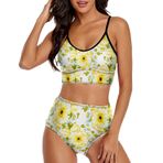 AILLOSA YH-505 Geniş Omuz Askılı Üçgen Bikini Üstü Alçak Bel İki Parça Kadın Bikini Seti