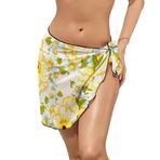AILLOSA YH-505 Wrap Sarong Beyaz Siyah Kadın Plaj Elbise