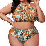 AILLOSA YH-51 Geniş Askılı Orta Bel Büyük Beden Kadın Bikini Seti