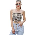 AILLOSA YH-511 Seksi File Tüp Üst Yaz Tube Top Tank Tops Kadın Askılı Üst Bluz