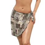 AILLOSA YH-511 Wrap Sarong Beyaz Siyah Kadın Plaj Elbise