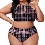 AILLOSA YH-514 Geniş Askılı Orta Bel Büyük Beden Kadın Bikini Seti