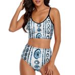 AILLOSA YH-517 Geniş Omuz Askılı Üçgen Bikini Üstü Alçak Bel İki Parça Kadın Bikini Seti