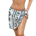AILLOSA YH-517 Wrap Sarong Beyaz Siyah Kadın Plaj Elbise