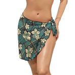 AILLOSA YH-518 Wrap Sarong Beyaz Siyah Kadın Plaj Elbise