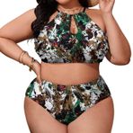 AILLOSA YH-52 Geniş Askılı Orta Bel Büyük Beden Kadın Bikini Seti