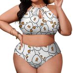 AILLOSA YH-521 Geniş Askılı Orta Bel Büyük Beden Kadın Bikini Seti