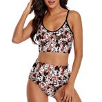 AILLOSA YH-528 Geniş Omuz Askılı Üçgen Bikini Üstü Alçak Bel İki Parça Kadın Bikini Seti