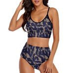 AILLOSA YH-535 Geniş Omuz Askılı Üçgen Bikini Üstü Alçak Bel İki Parça Kadın Bikini Seti