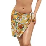 AILLOSA YH-536 Wrap Sarong Beyaz Siyah Kadın Plaj Elbise