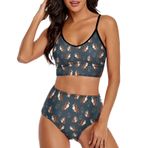 AILLOSA YH-538 Geniş Omuz Askılı Üçgen Bikini Üstü Alçak Bel İki Parça Kadın Bikini Seti