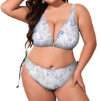 AILLOSA YH-54 Karın Kontrolü İki Parça Büyük Beden Kadın Bikini Seti
