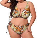 AILLOSA YH-550 Karın Kontrolü İki Parça Büyük Beden Kadın Bikini Seti