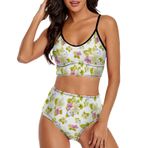 AILLOSA YH-551 Geniş Omuz Askılı Üçgen Bikini Üstü Alçak Bel İki Parça Kadın Bikini Seti