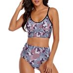 AILLOSA YH-556 Geniş Omuz Askılı Üçgen Bikini Üstü Alçak Bel İki Parça Kadın Bikini Seti