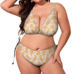 AILLOSA YH-558 Karın Kontrolü İki Parça Büyük Beden Kadın Bikini Seti