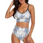 AILLOSA YH-56 Geniş Omuz Askılı Üçgen Bikini Üstü Alçak Bel İki Parça Kadın Bikini Seti