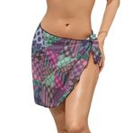 AILLOSA YH-562 Wrap Sarong Beyaz Siyah Kadın Plaj Elbise